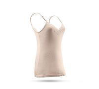 SilRiver Canotta in Seta e Pizzo con Scollo a V per Donna - Spalline Regolabili, Comfort di Lusso per l'Abbinamento (Beige, XL)