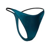 SilRiver Perizoma Donna in Satin di Seta - vestibilità Second-Skin con Comfort Duraturo - Regalo Perfetto e Intimo Morbido (Large, Blu Turco.)