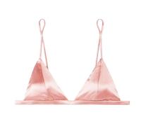 SilRiver - Reggiseno a Triangolo con Coppa Morbida, da Donna, in Raso di Seta, Bralette, Senza Ferretto, Morbido e Confortevole - Rosa - XL