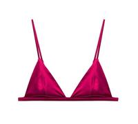 SilRiver - Reggiseno a Triangolo con Coppa Morbida, da Donna, in Raso di Seta, Bralette, Senza Ferretto, Morbido e Confortevole - Viola Rosato. - S