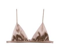 SilRiver - Reggiseno a Triangolo con Coppa Morbida, da Donna, in Raso di Seta, Bralette, Senza Ferretto, Morbido e Confortevole