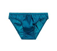 SilRiver Slip da Uomo in Raso di Seta Bikini Biancheria Intima Rigonfiamento miglioramento Mutandine (Lione Blu, M)