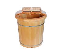 SilteD Barilotto per Piedi, Secchiello da Bagno in Legno per Massaggio, Fatto a Mano, pediluvi Superficie Liscia, Accessori per Il Bagno (Colore : C) Present