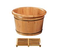 SilteD Barilotto per Piedi, Secchio da Bagno in Legno per Massaggio, Fatto a Mano, pediluvi Superficie Liscia, Accessori per Il Bagno (Colore : A) Present