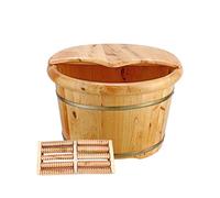 SilteD Barilotto per Piedi, Secchio da Bagno in Legno per Massaggio, Fatto a Mano, pediluvi Superficie Liscia, Accessori per Il Bagno (Colore : D) Present