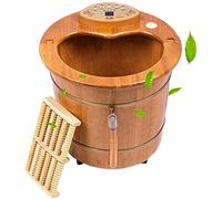 SilteD Foot Spa Pediluvio in Botte di Legno, Barile per pediluvio in Legno Famiglia in Legno Durevole Salute Lavaggio dei Piedi Secchio Vasca per Piedi Pediluvio in Legno massello