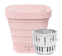 SilteD Lavatrice Pieghevole Lavatrice Biancheria Intima Mutandine Cura Viaggio d'Affari Pulsante a Sfioramento Portatile (Colore : Rosa)
