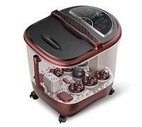 SilteD Massaggiatore per pediluvio - Bagno riscaldato, Rulli massaggianti Automatici, Doccia a Pioggia, 6 Gruppi di 24 Sfere rotanti Automatiche, Barile per pediluvio Present