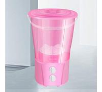 SilteD Mini Calzini Lavabili Portatili Multi Secchio Lavatrice tirata a Macchina per Vestiti Lavatrice Portatile Lavatrice (Colore : Rosa)