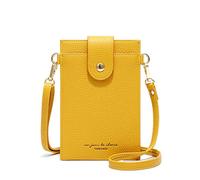SilteD Porta carte da donna Porta carte Porta carte da viaggio Porta carte con cerniera Porta carte piccolo carino per adolescenti Mini Borsa a tracolla a tracolla con cinturino Giallo
