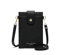 SilteD Porta Carte da Donna Portafoglio Porta Carte da Viaggio Porta Carte con Cerniera Porta Carina Piccola Borsa per Adolescenti Mini Borsa a Tracolla a Tracolla con Tracolla Nera