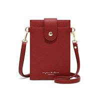 SilteD Porta Carte da Donna Portafoglio Porta Carte da Viaggio Porta Carte con Cerniera Porta Carina Piccola Borsa per Adolescenti Mini Borsa a Tracolla a Tracolla con Tracolla Rosso