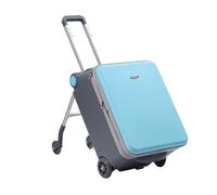 SilteD Valigia Sit And Ride Trolley Multifunzionale Valigia da Imbarco Valigia da Viaggio Valigia Pieghevole Comoda per Uscire Bagagli Valigia Grande (Colore : Blue, Taille Unique : A_20INCH)