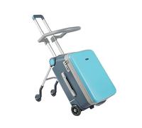 SilteD Valigia Sit And Ride Trolley Multifunzionale Valigia da Imbarco Valigia da Viaggio Valigia Pieghevole Comoda per Uscire Bagagli Valigia Grande (Color : Blue, Taille Unique : B_20INCH)