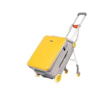 SilteD Valigia Sit And Ride Trolley Multifunzionale Valigia da Viaggio d'Imbarco Valigia Pieghevole Comoda per Uscire Bagagli Valigia Grande (Colore : Yellow, Taille Unique : A_20INCH)