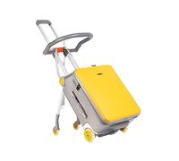 SilteD Valigia Sit And Ride Trolley Multifunzionale Valigia da Viaggio d'Imbarco Valigia Pieghevole Comoda per Uscire Bagagli Valigia Grande (Colore : Yellow, Taille Unique : B_20INCH)