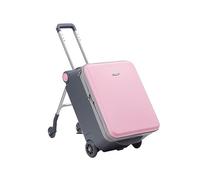 SilteD Valigia Sit And Ride Trolley Multifunzionale Valigia da Viaggio per Imbarco Valigia Pieghevole Comoda per Uscire Bagagli Valigia Grande (Colore : Pink, Taille Unique : A_20INCH)
