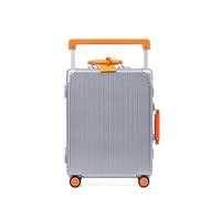 SilteD Valigia Telaio in Alluminio Valigia d'Imbarco Muto Ruota Universale Ampia Trolley Valigia da Lavoro Puro PC Materiale Bagagli Grande Valigia (Color : Silver, Taille Unique : 24inch)