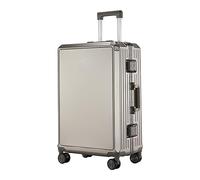 SilteD Valigia Valigia da Viaggio Trolley con Telaio in Alluminio Password Borsa con Ruota Universale Valigia Semplice di Moda Bagagli a Compressione Valigia Grande (Color : Silver, Taille Unique :