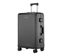SilteD Valigia Valigia da Viaggio Trolley con Telaio in Alluminio Password Borsa con Ruota Universale Valigia di Moda Semplice Bagaglio a Compressione Valigia Grande (Colore : Schwarz, Taille Unique :
