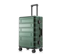 SilteD Valigia Valigia Interamente in Metallo in Lega di Alluminio-Magnesio con Ruote Universali Trolley di Moda Valigia con Password Valigia Semplice Valigia Grande (Colore : Verde, Taille Unique :