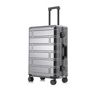 SilteD Valigia Valigia Interamente in Metallo in Lega di Alluminio-Magnesio con Ruote Universali Trolley di Moda Valigia con Password Valigia Semplice Valigia Grande (Colore : Grau, Taille Unique :