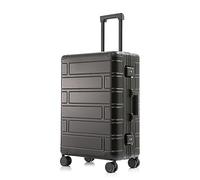 SilteD Valigia Valigia Interamente in Metallo in Lega di Alluminio-Magnesio con Ruote Universali Valigia Trolley Moda Valigia Password Valigia Semplice Valigia Grande (Color : Schwarz, Taille Unique :