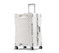 SilteD Valigia Valigia Sollevabile Valigia Creativa Valigia Ispessita Forte Password Valigia in Pelle Trolley per Aerei Valigia Grande Valigia (Colore : Blanco, Taille Unique : 29inch)