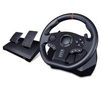 SilteD Volante per PC Gioco Volante da corsa per PC, Sim universale per auto USB Volante da corsa da 270/900 gradi con pedali