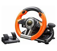 SilteD Volante per PC Gioco Volante da corsa per PC, Volante da corsa per simulazione di auto USB universale da 180 gradi con pedali