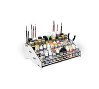 Silu- Organizzatore vernici Vallejo, Paint Station per vernici acriliche, pennelli e strumenti per tavolo da lavoro, pittura miniature, modellismo. Vernici non incluse