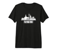 Siluetta della Città di Francoforte e Skyline del Centro Maglietta Premium