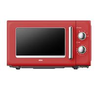 Silva Schneider MW-R 25.3 Retrò Microonde 20L, 700 Watt, 6 livelli di potenza, timer, manopole cromate e maniglia, segnale finale - colore rosso