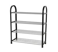 SILVANO Scarpiera organizer per scarpe, scaffale per scarpe, 4 ripiani, struttura resistente, colore nero, 19 x 58 x 65 cm, portatile, multifunzione, per la stanza, camera da letto, corridoio