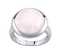 SILVEGO Anello da Donna in Argento 925 con Quarzo Rosa 15 mm, JST11496RU