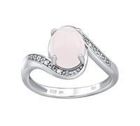 SILVEGO Anello da Donna in Argento 925 con Quarzo Rosa, JST14809RO
