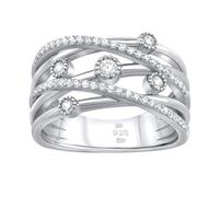 SILVEGO Anello da Donna in Argento 925 Multifilo con Zirconia Cubica, MWR02936