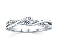 SILVEGO Anello di fidanzamento in argento 925 con Swarovski Zirconia