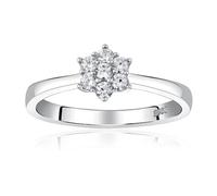SILVEGO Anello di Fidanzamento in Argento 925 Fiore con Swarovski® Zirconia, JJJR2338SW