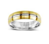 SILVEGO Anello Nuziale da Donna o Uomo in Acciaio Inox Placcato Oro, RRC2047-M