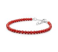 SILVEGO Bracciale in corallo in argento sterling 925 con veri coralli rossi
