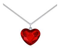 SILVEGO Collana da Donna in Argento 925 con Cristallo Swarovski® Cuore Rosso, VSW064N