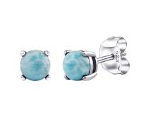 Silvego Orecchini Bottone Argento Larimar - Orecchini