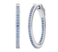 Silvego Orecchini Cerchio Milla 22 mm Argento Zaffiro Blu - Orecchini