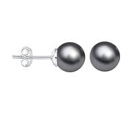 SILVEGO Orecchini con Perla Swarovski 8 mm Chiusura Farfallina in Argento Sterling