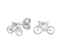SILVEGO Orecchini da Donna in Argento 925 Bicicletta con Zirconia Cubica, MW14247