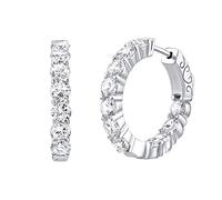 SILVEGO Orecchini da Donna in Argento 925 Cerchi con Zirconia Cubica, MW02722A