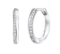SILVEGO Orecchini da Donna in Argento 925 Cerchi ELEANOR con Zirconi Bianchi