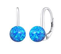 SILVEGO Orecchini da Donna in Argento 925 con Palla Opale Blu Sintetico
