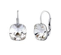 SILVEGO Orecchini da Donna in Argento 925 con Swarovski Crystals Cristallo Trasparente Quadrato, SILVEGOVSW070